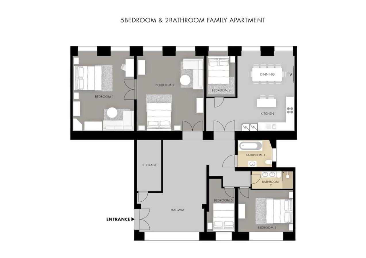 5Br 2Bath Family Apt 5Mins To Wenceslas Square Prag Exterior foto